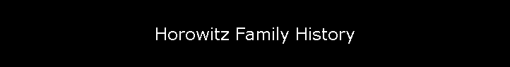 Horowitz Family History